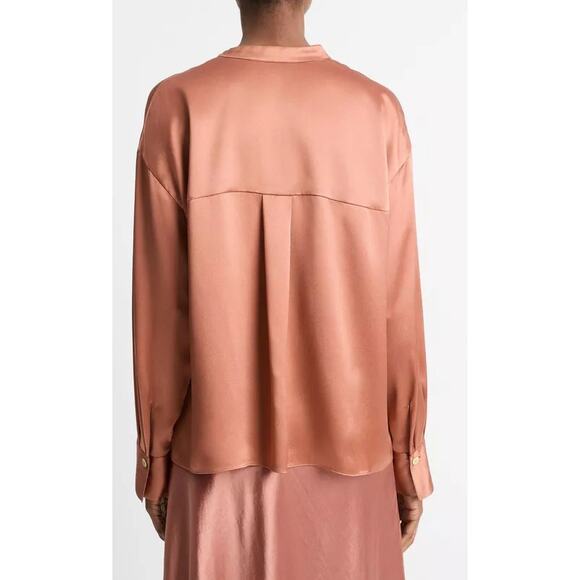 Vince Silk Draped Stand-Collar Blouse Size XS New with Tags - Picture 4 of 7